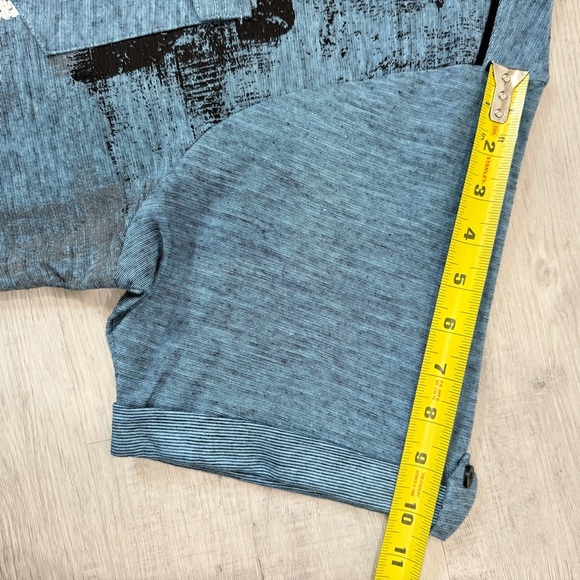 Projek Raw Cotton Graphic Print Short Sleeve Henley Shirt Size XXL Sky Blue NWT - Picture 16 of 17